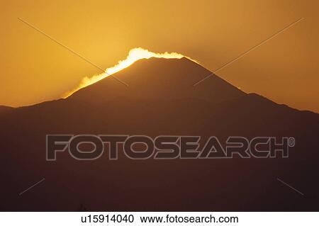 Stock Image - Mt. Fuji And Lake Motosu. Fotosearch