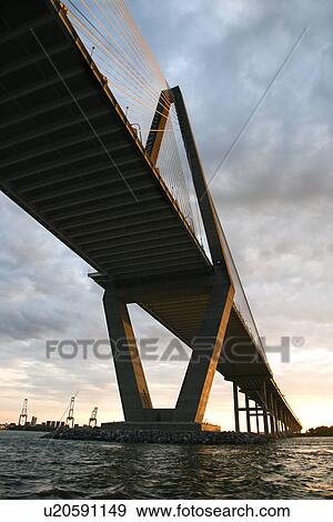 Stock Photo - Cooper River Bridge in Charleston, South Carolina.. Fotosearch