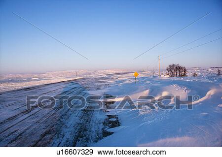 Ice covered road and snowy rural landscape. View Large Photo Image Stock Photo - Ice covered road and snowy rural landscape.. Fotosearch