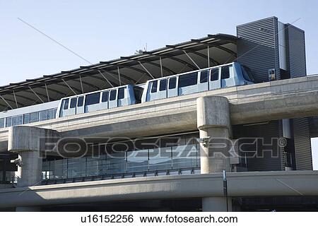 Low angle view of tram at airport. View Large Photo Image Stock Photograph - Low angle view of tram at airport. . Fotosearch
