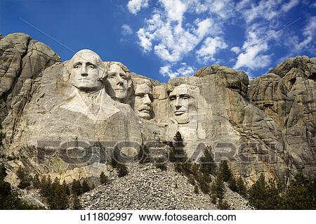 Stock Photo - Presidential sculpture at Mount Rushmore National Monument, South Dakota.. Fotosearch