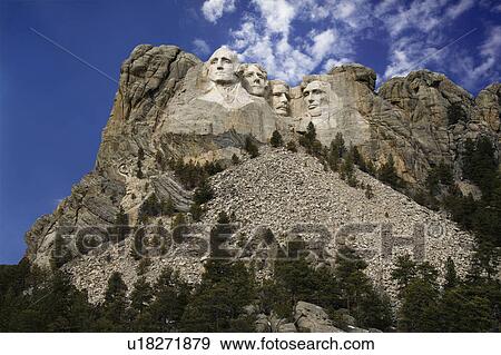 Stock Photo - Presidential scuplture at Mount Rushmore National Monument, South Dakota.. Fotosearch