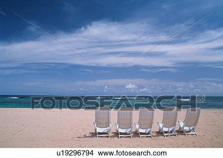 Deckchairs On Sandy Beach View Large Photo Image Picture - Deckchairs On Sandy Beach. Fotosearch
