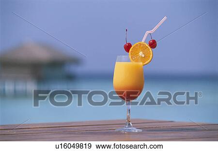 Stock Photo - The Cocktail Of A Floating Restaurant. Fotosearch