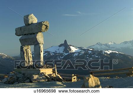 Inukshuk statue at the Peak on Whistler Mountain, Whistler, BC, Canada View Large Photo Image Stock Photo - Inukshuk statue at the Peak on Whistler Mountain, Whistler, BC, Canada. Fotosearch