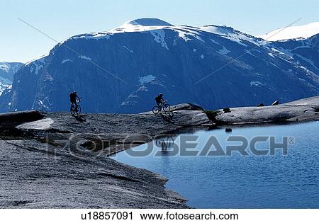Stock Image - Mountain bikers, Sweden. Fotosearch