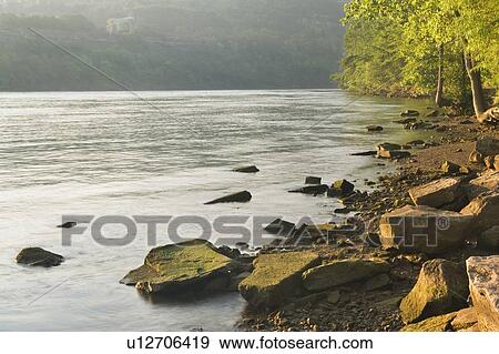 Stock Photo - Niagara River at Queenston, Ontario Canada. Fotosearch