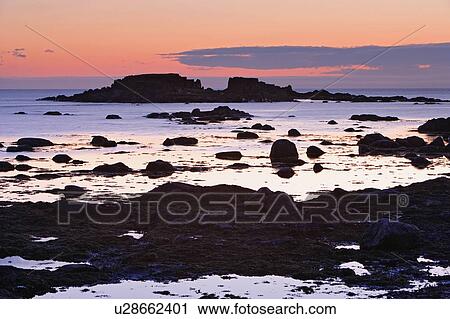 View of rock and sea at twilight, L'Anse aux meadows, Newfoundland, Canada View Large Photo Image Stock Image - View of rock and sea at twilight, L'Anse aux meadows, Newfoundland, Canada. Fotosearch