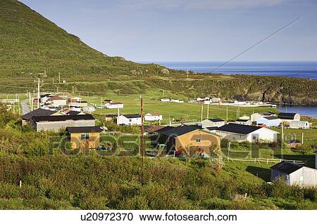 View of village and Gulf of St. Lawrence, Trout River, Newfoundland, Canada View Large Photo Image Stock Image - View of village and Gulf of St. Lawrence, Trout River, Newfoundland, Canada. Fotosearch