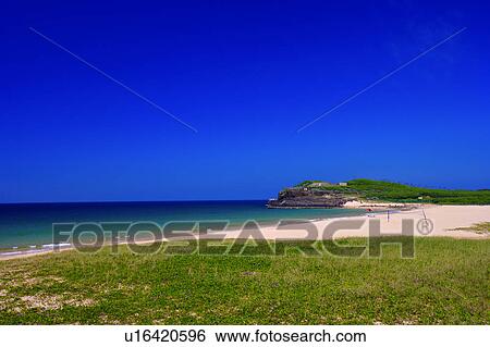 Stock Photograph - The beautiful scenery of the beach, Penghu, Taiwan. Fotosearch