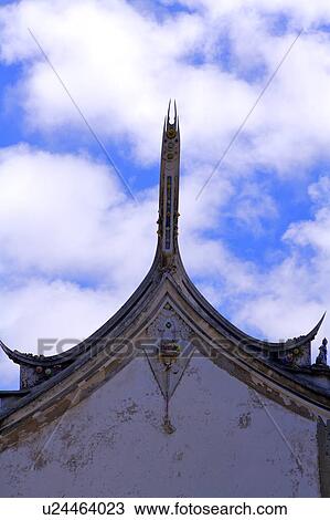 Stock Image - The traditional eave of the house in Penghu, Taiwan. Fotosearch