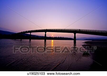 Stock Image - Caihong Bridge in Fulong Beach, Fulong Village, Gongliao Township, Taipei County, Taiwan. Fotosearch