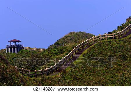 Stock Photo - Lengu Trail in Bitou Cape, Taipei, Taiwan. Fotosearch