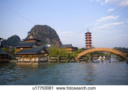 Stock Image - Beautiful scenery of Gui Lake in Guilin, Guangxi Province, China. Fotosearch