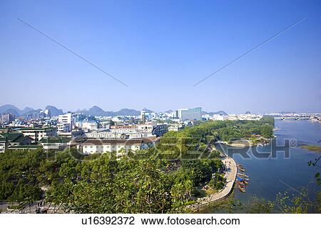 Beautiful urban scenery of Guilin, Guangxi Province, China View Large Photo Image Stock Image - Beautiful urban scenery of Guilin, Guangxi Province, China. Fotosearch