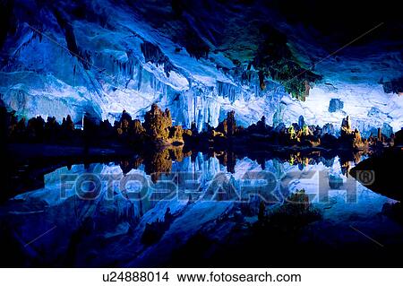 Crystal Palace of Reed Flute Cave in Guilin, Guangxi Province, China View Large Photo Image Picture - Crystal Palace of Reed Flute Cave in Guilin, Guangxi Province, China. Fotosearch