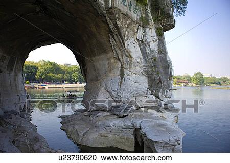 Stock Image - Elephant Trunk Hill in Guilin, Guangxi Province, China. Fotosearch