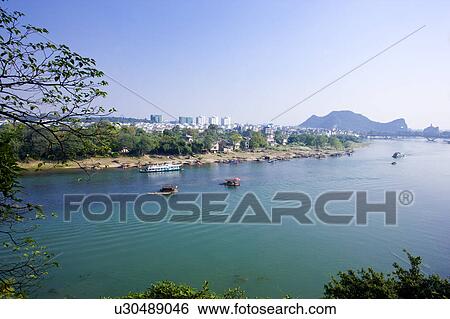 Natural scenery of Li River in Guilin, Guangxi Province, China View Large Photo Image Stock Photograph - Natural scenery of Li River in Guilin, Guangxi Province, China. Fotosearch