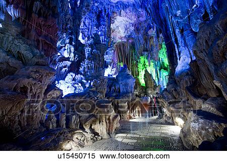 Reed Flute Cave in Guilin, Guangxi Province, China View Large Photo Image Stock Photography - Reed Flute Cave in Guilin, Guangxi Province, China. Fotosearch