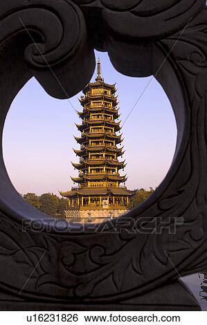 Silver Tower in Guilin, Guangxi Province, China View Large Photo Image Stock Photograph - Silver Tower in Guilin, Guangxi Province, China. Fotosearch