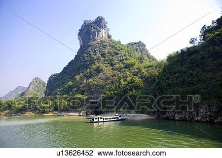 China, Guangxi Province, Guilin, Yangshuo, Li River with mountains View Large Photo Image Stock Image - China, Guangxi Province, Guilin, Yangshuo, Li River with mountains. Fotosearch