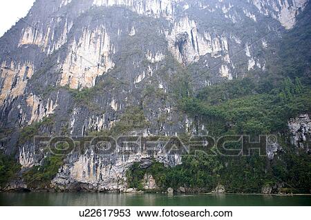 Stock Image - China, Guangxi Province, Guilin, Yangshuo, beautiful scenery of Li River. Fotosearch