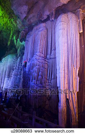 China, Guangxi Province, Guilin, Yangshuo, stalactites and stalagmites in Yinzi Cave View Large Photo Image Stock Image - China, Guangxi Province, Guilin, Yangshuo, stalactites and stalagmites in Yinzi Cave. Fotosearch