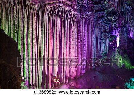 China, Guangxi Province, Guilin, Yangshuo, beautiful stalactite inside Yinzi Cave View Large Photo Image Stock Photography - China, Guangxi Province, Guilin, Yangshuo, beautiful stalactite inside Yinzi Cave. Fotosearch