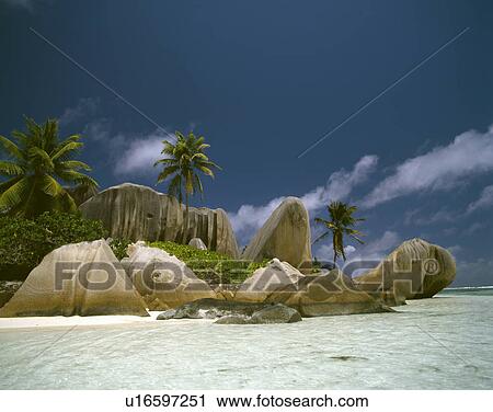 Stock Image - La Digue Islands. Fotosearch