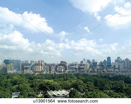 Picture - Aerial view of Shanghai. Fotosearch