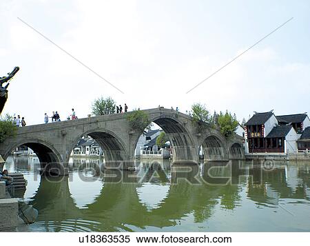 Stock Photography - Arch bridge, Shanghai, China. Fotosearch