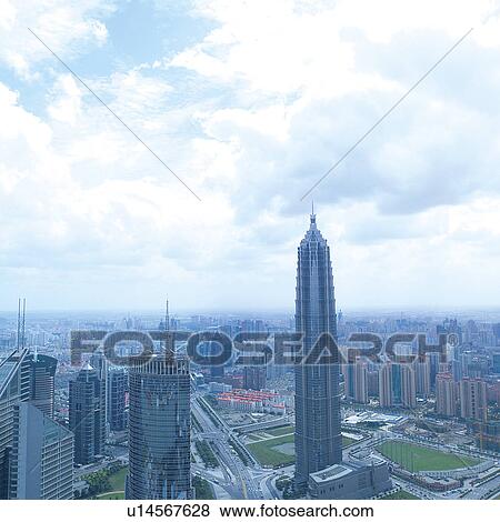 Stock Photo - China, Shanghai, Jin Mao tower. Fotosearch