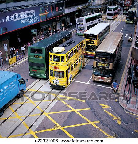 Stock Photograph - Street, Bus. Fotosearch