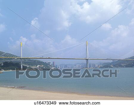 Ting Kau Bridge View Large Photo Image Stock Photo - Ting Kau Bridge. Fotosearch