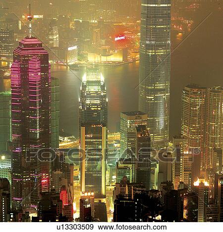 Victoria Harbor, Night scene View Large Photo Image Stock Photo - Victoria Harbor, Night scene. Fotosearch
