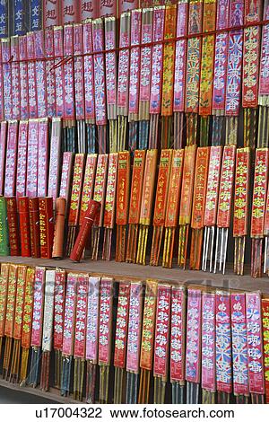 Stock Image - Bunches of incense in a row. Fotosearch