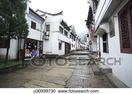 Jiuhua Old Street, Mt. Jiuhua, Anhui, China, Asia View Large Photo Image Stock Image - Jiuhua Old Street, Mt. Jiuhua, Anhui, China, Asia. Fotosearch