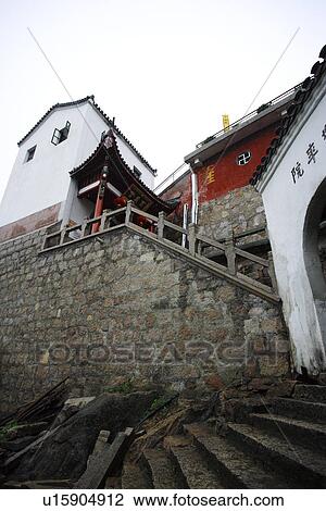 Stock Image - Stairway to Baisui Temple. Fotosearch
