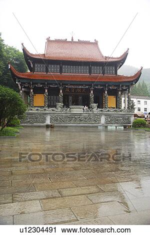 Temple's facade in rainy day View Large Photo Image Stock Image - Temple's facade in rainy day. Fotosearch