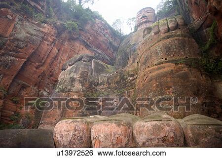 China, Sichuan Province, Leshan, Grand Buddha (Da Fo), low angle view View Large Photo Image Stock Photograph - China, Sichuan Province, Leshan, Grand Buddha (Da Fo), low angle view. Fotosearch