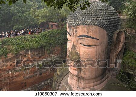 China, Sichuan Province, Leshan, Leshan Giant Buddha View Large Photo Image Stock Photo - China, Sichuan Province, Leshan, Leshan Giant Buddha. Fotosearch