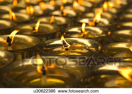 China, Sichuan Province, Leshan, Lingyun temple, lit candles View Large Photo Image Stock Photograph - China, Sichuan Province, Leshan, Lingyun temple, lit candles. Fotosearch