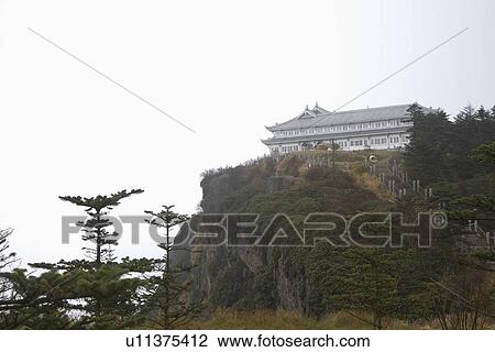 China, Sichuan Province, Mt. Emei, Woyun Buddha Temple View Large Photo Image Stock Image - China, Sichuan Province, Mt. Emei, Woyun Buddha Temple. Fotosearch
