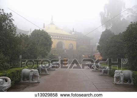 China, Sichuan Province, Mt. Emei, Wannian Temple View Large Photo Image Stock Photo - China, Sichuan Province, Mt. Emei, Wannian Temple. Fotosearch