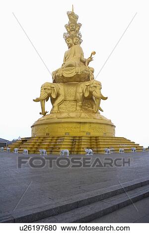 Stock Image - China, Sichuan Province, Mt. Emei, Ten Thousand Buddha Summit. Fotosearch