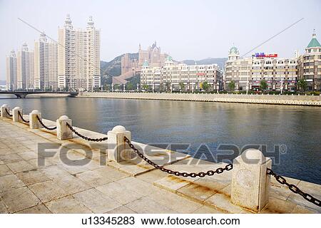 Stock Image - China, Liaoning Province, Dalian, Xinghai Bay Square. Fotosearch