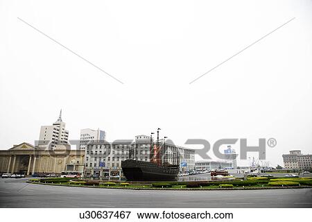 China, Liaoning Province, Dalian, Gangwan Square View Large Photo Image Stock Photo - China, Liaoning Province, Dalian, Gangwan Square. Fotosearch