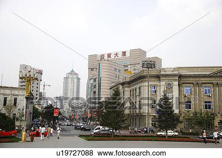 Stock Photo - China, Liaoning Province, Shenyang, street view. Fotosearch