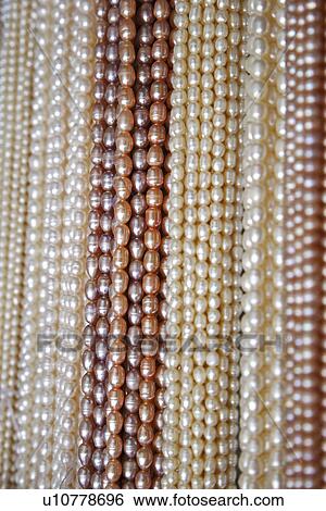 Pearl necklaces, full frame View Large Photo Image Stock Photograph - Pearl necklaces, full frame. Fotosearch