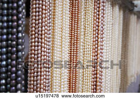 Pearl necklaces View Large Photo Image Stock Photo - Pearl necklaces. Fotosearch
